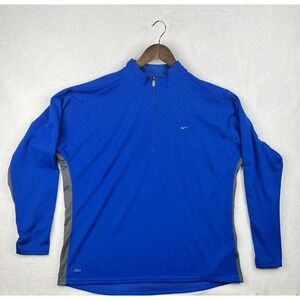 Men's Nike Running Nike Dri-FIT 1/4 Zip Blue Pullover Sz XL‎